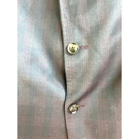 Ted Baker London Endurance 42R Wool Charcoal Gray w/ Purple Plaid Design Blazer - Picture 3 of 11